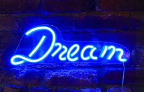 img 4 attached to 💡 Illuminating Your Dreams: Isaac Jacobs 17" by 6" LED Neon Blue Dream Wall Sign