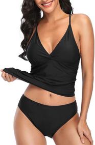 img 2 attached to Holipick Macrame Control Tankini Swimsuit - Women's Clothing