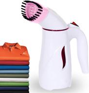 🔥 efficient home garment & fabric handheld steamer: portable, lightweight, and travel-sized with ultra fast heat up - perfect for clothes, curtains, and carpets - spit free & auto shut off safety function pink logo