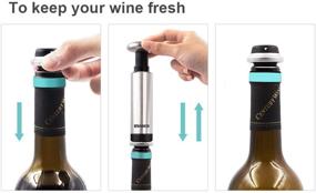 img 2 attached to 🍷 EZBASICS Wine Saver Vacuum Stoppers Set of 6 - Preserve Your Wine's Freshness Effortlessly in Black