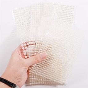 img 1 attached to Self-Adhesive Beige Half Round Pearls Stickers - 2800Pcs Faux Pearl Embellishment for Nail Art, Crafts, and Scrapbooking - 3MM, 4MM, 5MM, 6MM Sizes Included