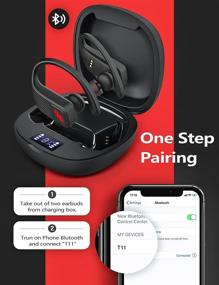 img 3 attached to Bluetooth Headphones with Intelligent LED Display | IPX6 | Auto Pairing | HiFi Stereo Sound | Built-in Mic