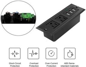 img 1 attached to 💡 Встроенная полоса для подключения с USB-портами и стационарной зарядной станцией - конференц-зал редакция | 2 розетки, 3 USB-порта (макс. 3А)