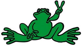 img 1 attached to Peace Frogs Giant Sticker Green