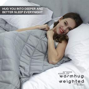 img 3 attached to WarmHug Weighted Blanket Blankets Cotton