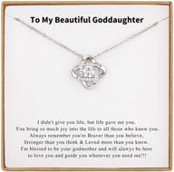 👼 goddaughter necklace sterling silver rhinestone knot necklace - ideal goddaughter gifts from godmother or godfather logo