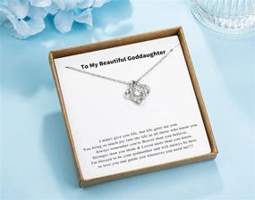 img 1 attached to 👼 Goddaughter Necklace Sterling Silver Rhinestone Knot Necklace - Ideal Goddaughter Gifts from Godmother or Godfather