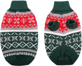 img 4 attached to 🐶 Queenmore Turtleneck Dog Sweater - Cozy Christmas Sweater for Small and Medium Dogs