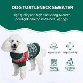 img 3 attached to 🐶 Queenmore Turtleneck Dog Sweater - Cozy Christmas Sweater for Small and Medium Dogs