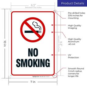 img 2 attached to No Smoking Sign Aluminum Resistant