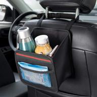 🚗 органайзер для автомобиля dkiigame для заднего сидения: премиум органайзер для сиденья с водонепроницаемым беззапаховым мини-мешком для мусора - черный 9x7.8 дюймов логотип