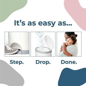 img 1 attached to 👶 Discover the Dekor Classic Hands-Free Diaper Pail - White, the Ultimate Easy-to-Use Solution for Odor-Free Diaper Disposal with Quick Bag Changes and Economical Refill System