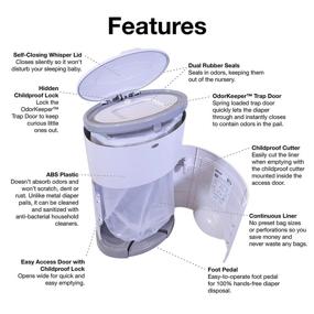 img 2 attached to 👶 Discover the Dekor Classic Hands-Free Diaper Pail - White, the Ultimate Easy-to-Use Solution for Odor-Free Diaper Disposal with Quick Bag Changes and Economical Refill System