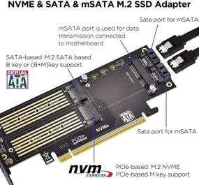 img 2 attached to 🔌 3-in-1 M.2 NVME/NGFF SSD to PCIE Adapter with mSATA Compatibility, Aluminum Heat Sink Included - for Windows, Mac & Linux OS