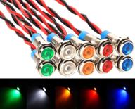 🔦 gebildet 10pcs 6mm 1/4" led metal indicator light: waterproof signal lamp for cars, trucks, boats - pilot dash directional lamp with wire logo