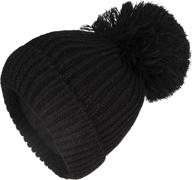 winter warm knitted baby hats for girls and boys - pom pom kid toddler beanies cap with fleece lining логотип