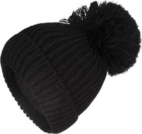 img 4 attached to Winter Warm Knitted Baby Hats for Girls and Boys - Pom Pom Kid Toddler Beanies Cap with Fleece Lining