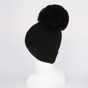 img 1 attached to Winter Warm Knitted Baby Hats for Girls and Boys - Pom Pom Kid Toddler Beanies Cap with Fleece Lining