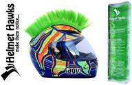 🟢 fluorescent lime green helmet hawks motorcycle helmet mohawk with sticky hook and loop fastener adhesive logo