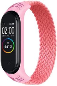 img 4 attached to Braided Solo Loop Strap Compatible For Xiaomi Mi Band 6 5 4 3 Wearable Technology in Accessories