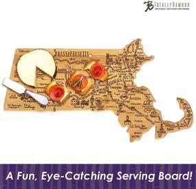 img 2 attached to Massachusetts State Shaped Serving and Cutting Board by Totally Bamboo: Stylish Wall Display with Hang Tie Included