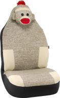 🐵 bell automotive sock monkey универсальный чехол для переднего сиденья: веселая многоцветная защита для всех размеров автомобилей логотип