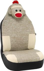 img 1 attached to 🐵 Bell Automotive Sock Monkey Universal Bucket Seat Cover: Fun Multi-Colored Protection for All Car Sizes