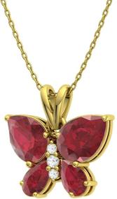 img 3 attached to 💎 Diamondere Butterfly Necklace for Girls - Natural & Certified Jewelry