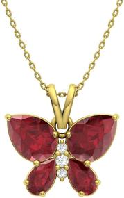 img 4 attached to 💎 Diamondere Butterfly Necklace for Girls - Natural & Certified Jewelry