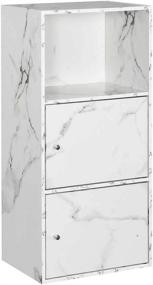 img 4 attached to 🗄️ White Marble Xtra Storage 2 Door Cabinet by Convenience Concepts