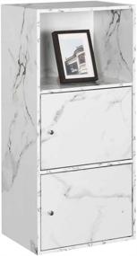 img 3 attached to 🗄️ White Marble Xtra Storage 2 Door Cabinet by Convenience Concepts