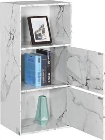 img 1 attached to 🗄️ White Marble Xtra Storage 2 Door Cabinet by Convenience Concepts