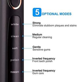 img 3 attached to 🦷 Bahfir Sonic Electric Toothbrush: Ultra Cleaning, Rechargeable & Long Lasting - 5 Modes, Waterproof, Smart Timer, 3 Brush Heads - Ideal for Adults and Kids!