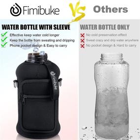 img 2 attached to Large 64 OZ Water Bottle with Straw & Time Marker, BPA FREE, Leakproof, and Insulated Neoprene Holder - Half Gallon Motivational Water Jug for Women and Men, Perfect for Workout, Gym, Sports, and More!