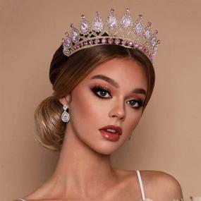 img 3 attached to 👑 Exquisite Baroque Crystal Princess Crowns: Pink Rhinestone Tiaras for Women, Perfect for Birthdays, Weddings, Proms, and Parties!