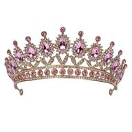 👑 exquisite baroque crystal princess crowns: pink rhinestone tiaras for women, perfect for birthdays, weddings, proms, and parties! logo