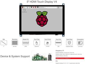 img 2 attached to 5-inch Capacitive Touch Screen TFT LCD Display with Toughened Glass Panel - 800x480 Resolution - Compatible with Raspberry Pi 4B/3B+/3B/Zero/Zero W WH, PC, and Various Systems