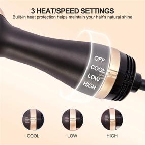 img 2 attached to Hot Air Brush 4 in 1 Hair Dryer Volumizer: Salon Styling at Home for Straight and Curly Hair - Ceramic Coating 1200W (Gold)