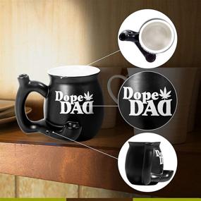 img 1 attached to 🔥 FashionCraft Dope Dad Roast and Toast Mug, Novelty Wake and Bake Coffee Mug with White Print - Specially Designed for Fathers, Dads, Papas, Grandpas, and More!