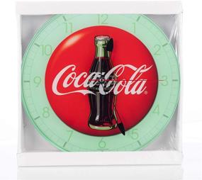 img 2 attached to Coca Cola Bottle Vintage Red Button Logo Round Glass Wall Clock by Mark Feldstein & Associates - 12 x 12