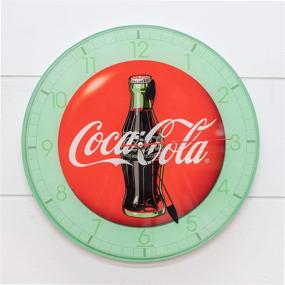 img 3 attached to Coca Cola Bottle Vintage Red Button Logo Round Glass Wall Clock by Mark Feldstein & Associates - 12 x 12