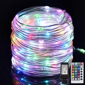 img 4 attached to 🌈 Hezbjiti 99ft Outdoor RGB Rope Lights with 16 Colors, Remote Control Fairy String Lights Plug in - Waterproof for Bedroom, Gardens, Home, Party, Christmas