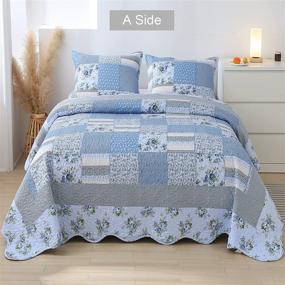 img 3 attached to Patchwork Bedspread Coverlet Reversible Lightweight