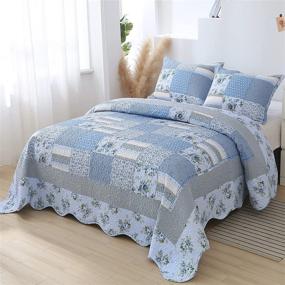 img 4 attached to Patchwork Bedspread Coverlet Reversible Lightweight