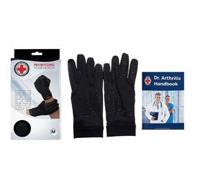 img 1 attached to 🧤 Copper Arthritis Compression Gloves for Women & Men with Doctor's Handbook - Effective for Arthritis, Raynaud's, RSI, Carpal Tunnel (Full-Length, M)