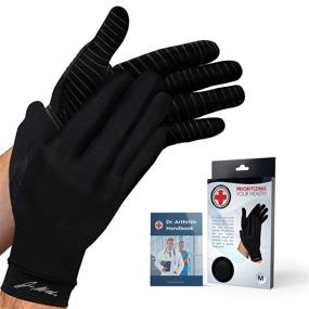 img 3 attached to 🧤 Copper Arthritis Compression Gloves for Women & Men with Doctor's Handbook - Effective for Arthritis, Raynaud's, RSI, Carpal Tunnel (Full-Length, M)