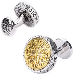 img 1 attached to Cufflinks Silver Closure Wedding Business（Gold Silver）