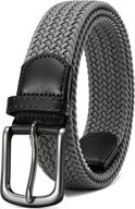 unisex black stretch braided casual elastic: ultimate comfort and style logo