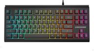 💻 compact gaming keyboard with 87 rainbow led backlit keys, usb wired keyboard with 12 multimedia shortcuts for pc gamers and office логотип