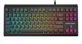 img 4 attached to 💻 Compact Gaming Keyboard with 87 Rainbow LED Backlit Keys, USB Wired Keyboard with 12 Multimedia Shortcuts for PC Gamers and Office